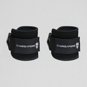 Gymreapers Black Padded ankle Straps  - Heavy-Duty Support